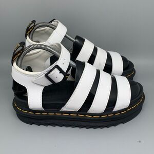 Dr.‎ Martens Blaire White Leather Gladiator Sandals  Women's Sz 7 EUR 38